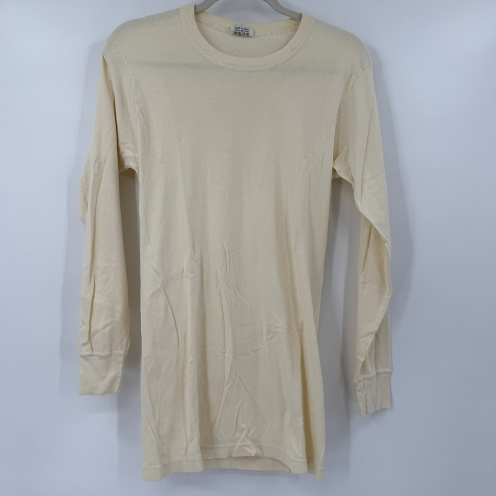 VTG Universal Thermal‎ Shirt XL Cream Long Sleeve Heavyweight 100% Cotton USA